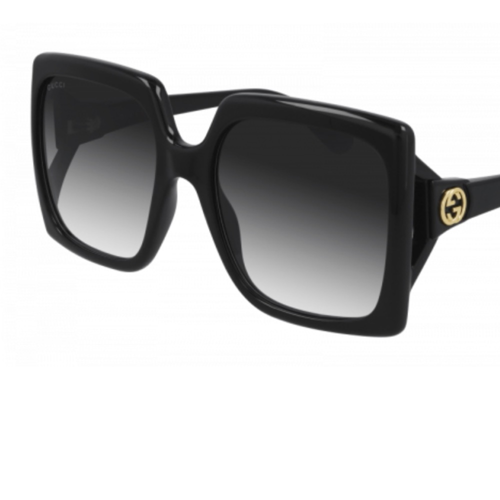 GUCCI WOMENS OVERSIZED SUNGLASSES..BLACK LENS & FRAME..CASE INCLUDED..EXCELLENT